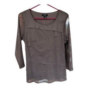 Alfani Sheer bandage style Layered Blouse in Brown